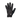 A single black winter glove with a textured pattern on the back and a small white stylized 'H' logo near the cuff, shown against a plain white background.