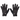 A pair of black winter gloves shown flat against a solid white background, with a small white stylized 'H' logo on the back of each glove.