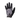 Black glove with intricate white design on a white background