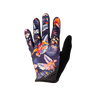 Glove with colorful floral and bird design on a white background