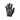 Black and gray glove with a logo on a white background