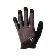 Black and brown glove with a logo on a white background