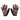 Pair of colorful gloves with black accents on a white background
