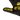 Black glove with yellow text 'THANK GRAVEL' and 'GO STRONG' on a white background