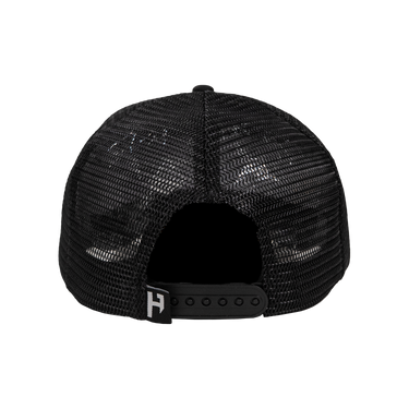 Black mesh cap on a white background
