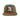 Green cap with a motorcycle patch and red band on a white background