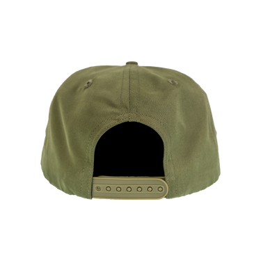 Green cap with a flat back on a white background