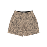 Leopard print shorts on a white background