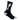 Black sock with a white lightning bolt design on a white background