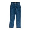 mid wash blue jeans 