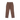 A pair of brown corduroy pants with a zippered pocket on the left leg, shown flat against a white background.