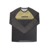 Black and beige long-sleeve shirt with 'Handup' branding on a white background
