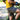 Person wearing a yellow shirt and gray shorts with colorful gloves, standing on a bike path.