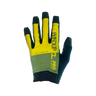 A pair of yellow and black mountain bike gloves with 'Handup' brand visible