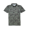gray Short-sleeve shirt with a dark gray sage green pattern on a white background