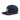 A navy blue flat-brim cap featuring a white and red 'Pilsner AND UP' ribbon patch on the front left and a red and white striped braided trim along the brim edge, shown against a plain white background.