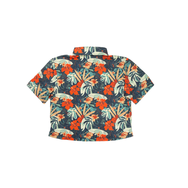 Floral patterned shirt on a white background