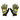Pair of gloves with a colorful pattern on a white background