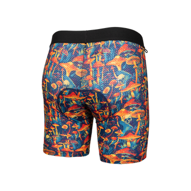 Colorful patterned shorts on a white background
