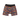 Colorful mushroom-patterned shorts with black waistband on a white background