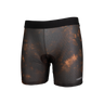 Black mesh athletic shorts with a brand logo on a white background