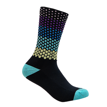 Colorful patterned sock on a white background