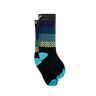 Colorful sock with gradient pattern on a white background