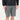 a man wearing grey mountain bike shorts and black long sleeve shirt on a white background