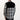 A long-sleeved Flannel Button Up shirt with a checkered pattern in black, gray, and white, featuring a solid black panel across the top shoulders.