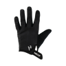 A pair of black youth gloves with the 'HANDUP' brand logo on the back of the hand.