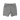 A pair of faded grey jorts with a frayed hemline.