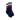 A pair of socks with a patriotic design featuring red, white, and blue colors and stars.