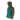 Two-tone jacket with teal front panel and brown sleeves on a white background