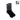 A pair of black wool socks with a white geometric pattern