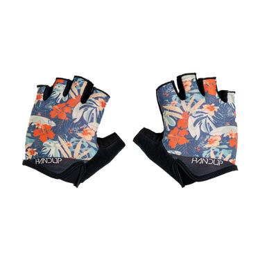 Pair of gloves with floral pattern on a white background