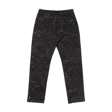 Black and dark brown marble print cropped pants shown flat against a white background.