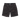 A pair of dark charcoal and black cargo shorts with a distressed, mottled paint-splatter pattern, featuring a button closure and side cargo pockets, shown flat on a white background.