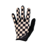 Checkered glove with black and beige pattern on a white background