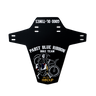 Black mudguard with Pabst Blue Ribbon Bike Team design on a white background