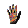 Colorful glove with a tropical leaf pattern on a white background