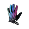 Colorful gradient glove with black polka dots and 'Handup' branding on a white background
