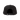 Black cap with a brand logo on the back against a white background