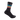 Black sock with colorful stripes on a white background